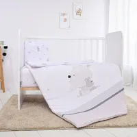 Lenjerie de pat pentru copii Lorelli Cosy Little Rabbits (10420066601) Bumbac/ Gray White