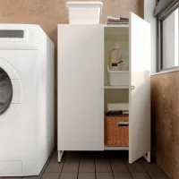 Шкаф пенал Ikea Jostein Напольная / Сталь / Белый photo 3