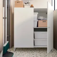 Шкаф пенал Ikea Jostein Напольная / Сталь / Белый photo 2