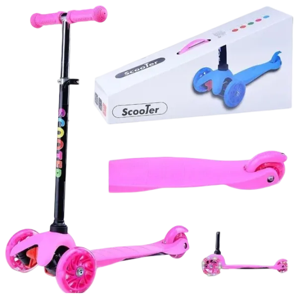 Детский трёхколёсный самокат 4Play Light (00-00841923) 40 кг/ Розовый photo 2 Детский трёхколёсный самокат 4Play Light (00-00841923) 40 кг/ Розовый photo 2