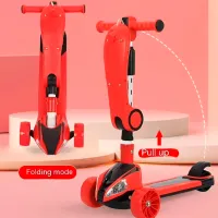 Trotinetă pentru copii cu trei roți 4Play Headlights (00-00842019) 80 kg/ Pink photo 2
