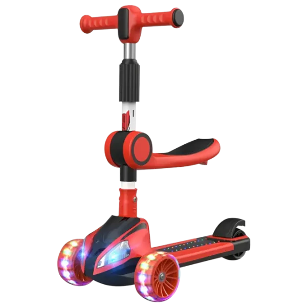 Trotinetă pentru copii cu trei roți 4Play Headlights (00-00842020) 80 kg/ Red photo 1
