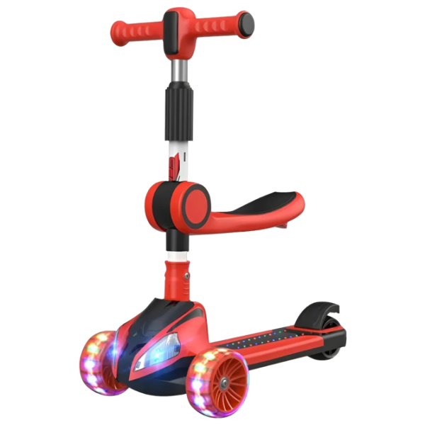 Trotinetă pentru copii cu trei roți 4Play Headlights (00-00842020) 80 kg/ Red photo 1