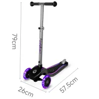 Trotinetă pentru copii cu trei roți Qplay Future Eco (00-00894504) 50 kg/ Purple photo 5