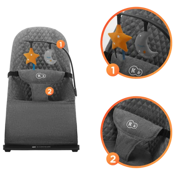 Leagăn pentru bebeluși KinderKraft Mimi (KBMIMI00GRY0000) 9 kg/ Gray photo 8 Leagăn pentru bebeluși KinderKraft Mimi (KBMIMI00GRY0000) 9 kg/ Gray photo 8