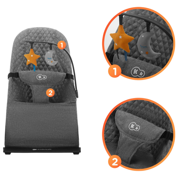 Leagăn pentru bebeluși KinderKraft Mimi (KBMIMI00GRY0000) 9 kg/ Gray photo 8 Leagăn pentru bebeluși KinderKraft Mimi (KBMIMI00GRY0000) 9 kg/ Gray photo 8