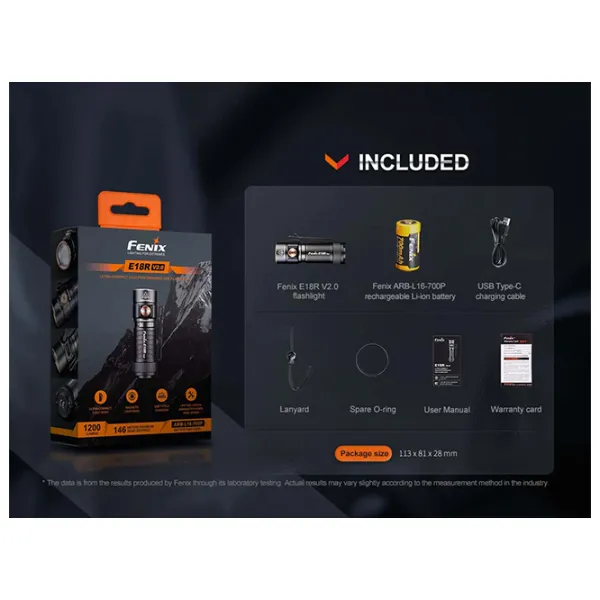 Фонарик Fenix E18R V2.0 Черный photo 5 Фонарик Fenix E18R V2.0 Черный photo 5