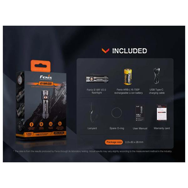 Фонарик Fenix E18R V2.0 Черный photo 5 Фонарик Fenix E18R V2.0 Черный photo 5