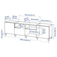 Тумба под телевизор Ikea Besta 74 x 240 x 42см / МДФ photo 7