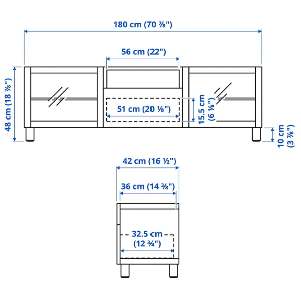 Тумба под телевизор Ikea Besta/Lappviken/Stubbarp 48 x 180 x 42см / ДСП photo 2 Тумба под телевизор Ikea Besta/Lappviken/Stubbarp 48 x 180 x 42см / ДСП photo 2
