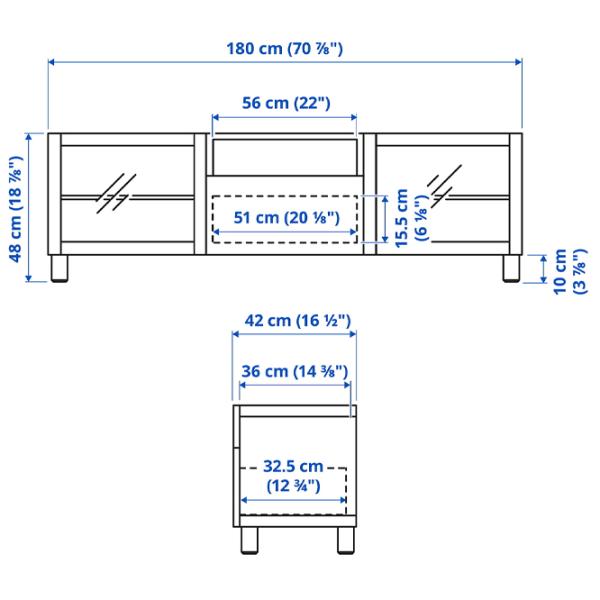 Тумба под телевизор Ikea Besta/Lappviken/Stubbarp 48 x 180 x 42см / ДСП photo 2 Тумба под телевизор Ikea Besta/Lappviken/Stubbarp 48 x 180 x 42см / ДСП photo 2