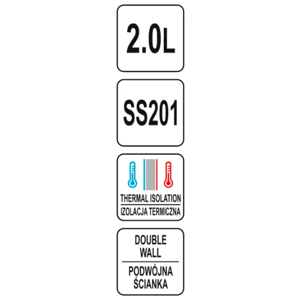 Термальный горшок Yato Classic YG-07014 Нержавеющая сталь 2л photo 4