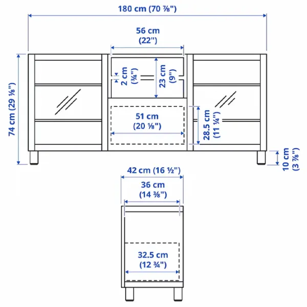 Comodă TV Ikea Besta/Lappviken/Sindvik 74 x 180 x 40 / PAL photo 2