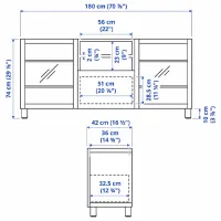Comodă TV Ikea Besta/Lappviken/Sindvik 74 x 180 x 40 / PAL photo 2