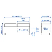 Comodă TV Ikea Besta/Hedeviken/Stubbarp 48 x 120 x 42 / PAL photo 2