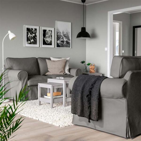 Canapea Ikea Ektorp/Hakebo (5786766) Bumbac / Dark Gray photo 2