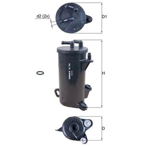 Filtru combustibil Mahle KL 764D 74 mm photo 5