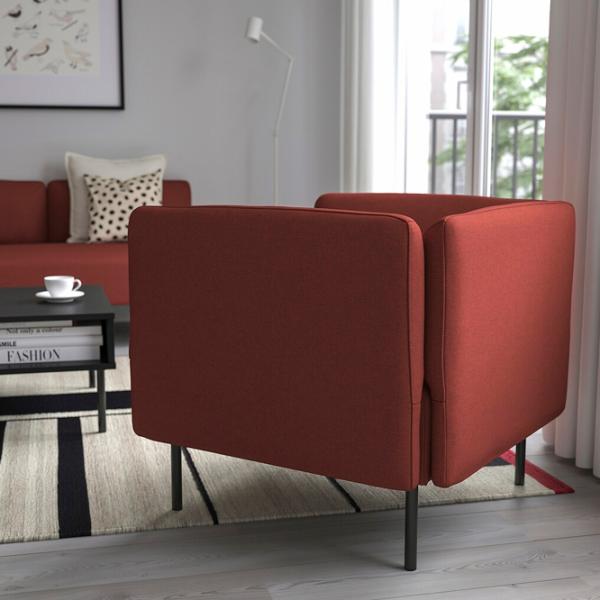 Кресло Ikea Lillehem/Gunnared Черный Красный photo 4 Кресло Ikea Lillehem/Gunnared Черный Красный photo 4