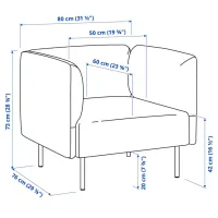 Кресло Ikea Lillehem/Gunnared Черный Красный photo 5