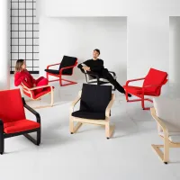 Fotoliu Ikea Poang/Vissle Beige Red photo 6