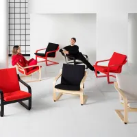 Fotoliu Ikea Poang/Vissle Red Red photo 6