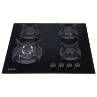 Plită încorporabilă pe gaz Bauer GH-604BG04 Sticlă călită / Black