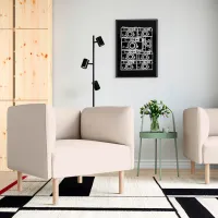 Кресло Ikea Lillehem/Vissle Черный Бежевый photo 3