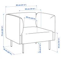 Кресло Ikea Lillehem/Vissle Черный Бежевый photo 5