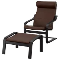 Fotoliu Ikea Poang Black Dark Brown