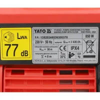 Pompă de suprăfață Yato YT85371 850 W 3600 l/h photo 8