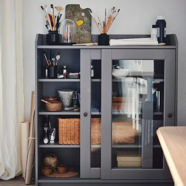 Kухонный шкаф Ikea Hauga Серый / Стекло photo 5