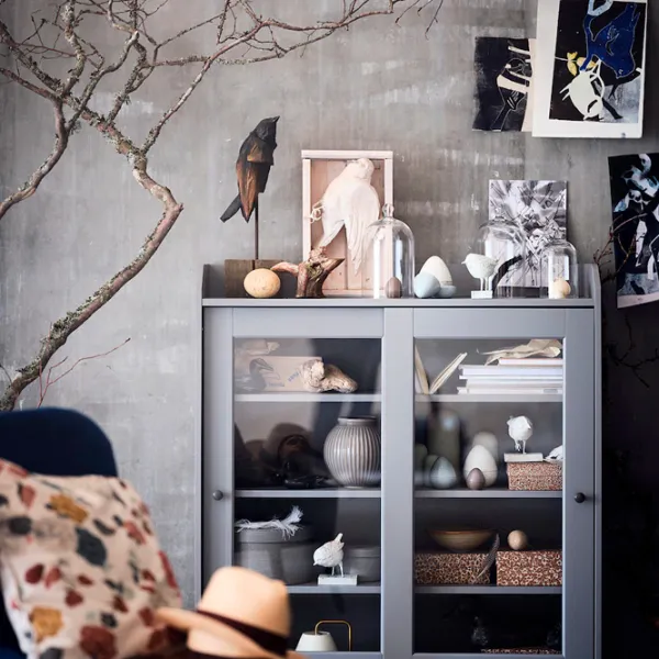 Kухонный шкаф Ikea Hauga Серый / Стекло photo 6