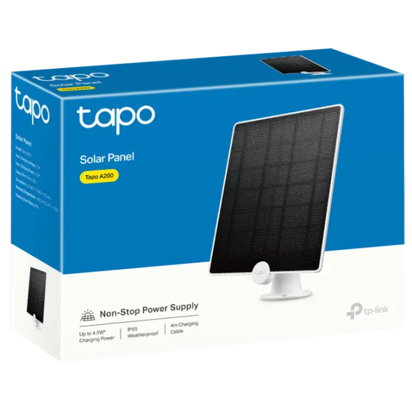 Panel solar pentru camera de supraveghere TP-Link TAPO A200 Cu fir/ White photo 2 Panel solar pentru camera de supraveghere TP-Link TAPO A200 Cu fir/ White photo 2