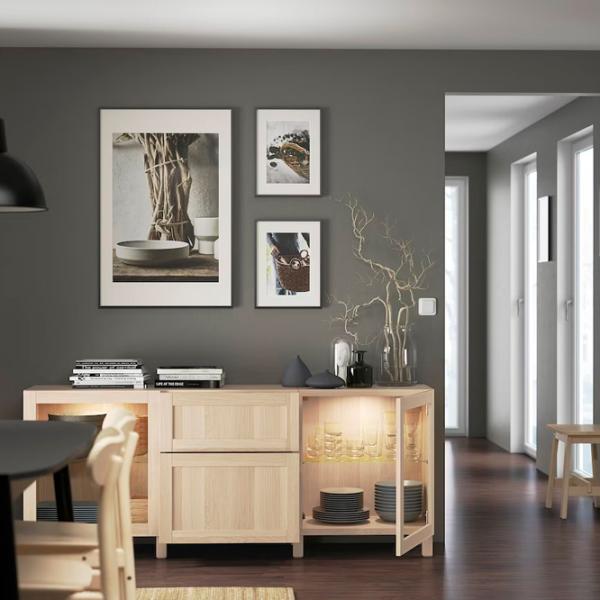 Kухонный шкаф Ikea Besta Дуб Сонома / Стекло photo 2 Kухонный шкаф Ikea Besta Дуб Сонома / Стекло photo 2