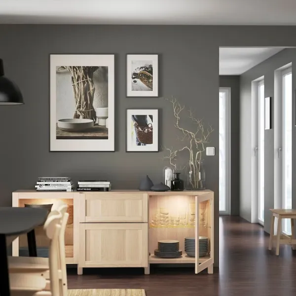 Kухонный шкаф Ikea Besta Дуб Сонома / Стекло photo 3 Kухонный шкаф Ikea Besta Дуб Сонома / Стекло photo 3