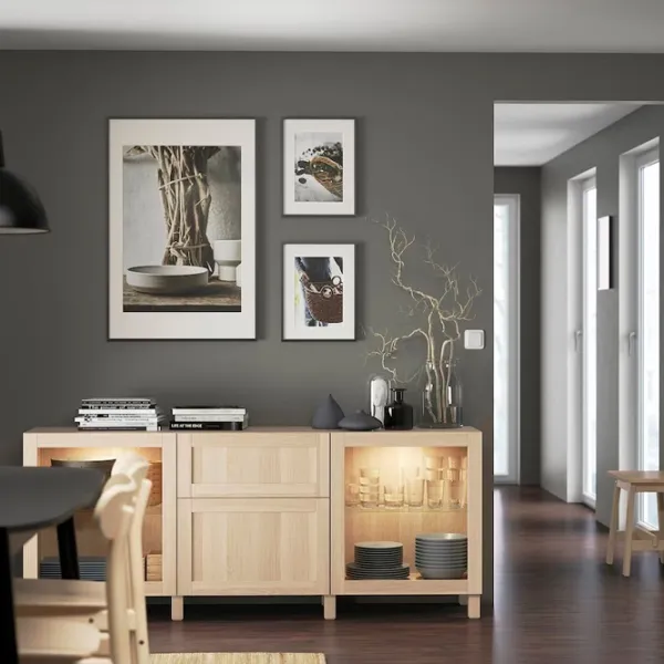 Kухонный шкаф Ikea Besta Дуб Сонома / Стекло photo 4 Kухонный шкаф Ikea Besta Дуб Сонома / Стекло photo 4