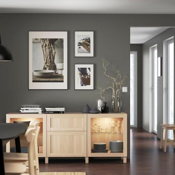 Kухонный шкаф Ikea Besta Дуб Сонома / Стекло photo 4 Kухонный шкаф Ikea Besta Дуб Сонома / Стекло photo 4