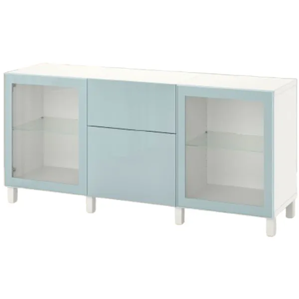 Kухонный шкаф Ikea Besta Синий / Стекло photo 1 Kухонный шкаф Ikea Besta Синий / Стекло photo 1