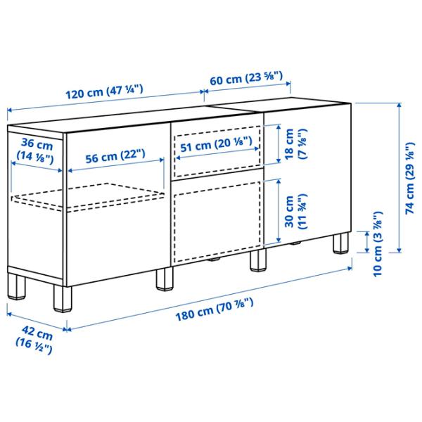 Kухонный шкаф Ikea Besta Синий / Стекло photo 3 Kухонный шкаф Ikea Besta Синий / Стекло photo 3