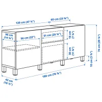 Kухонный шкаф Ikea Besta Синий / Стекло photo 3