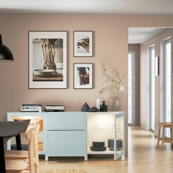 Kухонный шкаф Ikea Besta Синий / Стекло photo 6 Kухонный шкаф Ikea Besta Синий / Стекло photo 6