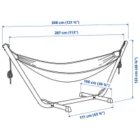 Hamac cu cadru Ikea Bockon/Hamnon 5671336 120 kg / Poliester / Antracit photo 5