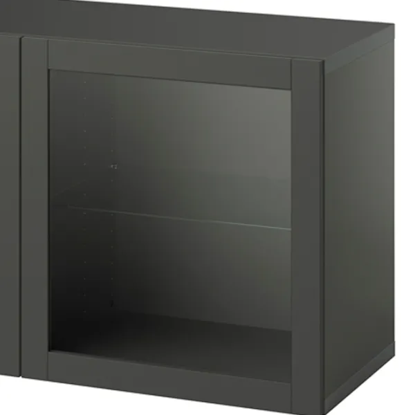Kухонный шкаф Ikea Besta Тёмно-серый / Стекло photo 3 Kухонный шкаф Ikea Besta Тёмно-серый / Стекло photo 3