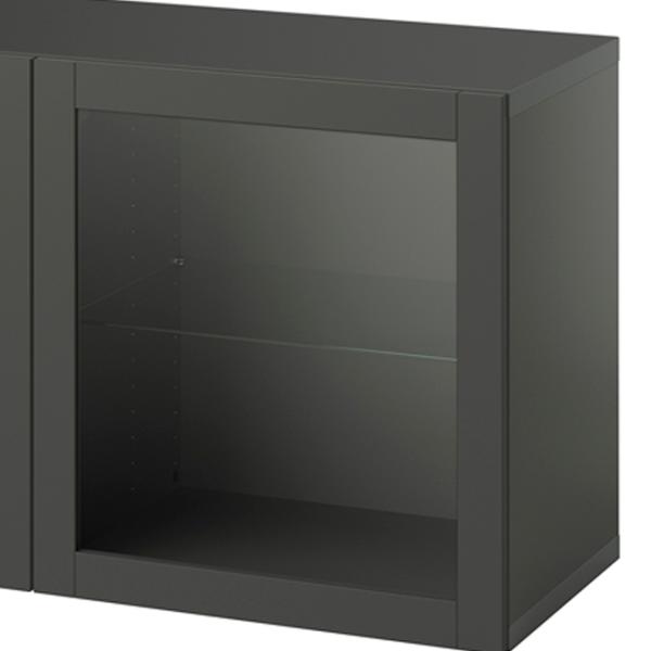Kухонный шкаф Ikea Besta Тёмно-серый / Стекло photo 3 Kухонный шкаф Ikea Besta Тёмно-серый / Стекло photo 3
