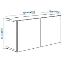 Dulap de bucătărie Ikea Besta Dark Gray / Sticlă photo 4