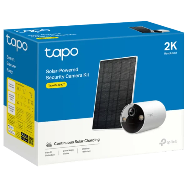 Set camera de supraveghere TP-Link TAPO C410 Kit + Panel Solar Fără fir/ White photo 6