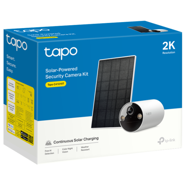 Set camera de supraveghere TP-Link TAPO C410 Kit + Panel Solar Fără fir/ White photo 6