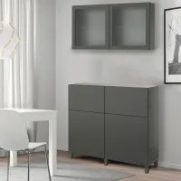 Dulap de bucătărie Ikea Besta Dark Gray / Sticlă photo 2