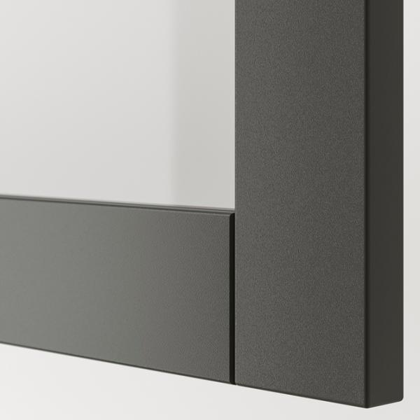 Kухонный шкаф Ikea Besta Тёмно-серый / Стекло photo 3 Kухонный шкаф Ikea Besta Тёмно-серый / Стекло photo 3