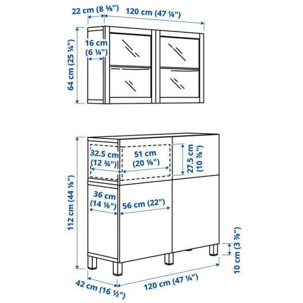 Kухонный шкаф Ikea Besta Тёмно-серый / Стекло photo 7 Kухонный шкаф Ikea Besta Тёмно-серый / Стекло photo 7
